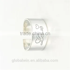 925 Silver Open Adjustable Fashion Love Alphabet Finger Ring For Valentine'S Day Gift thumbnail-2