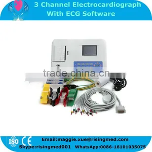 Handheld 3 Channel ECG Machine With PC Software 3.5 Inch Color LCD Digital Electrocardiograph EKG-903BS With CE Approved thumbnail-1