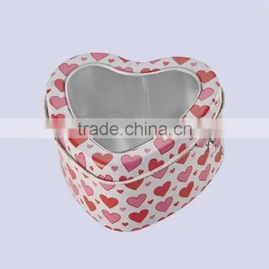 Heart Shaped Jewellery Boxes Wholesale Jewel Tin Box With PVC Window Lid OEM Fashion Box for Jewelry thumbnail-1