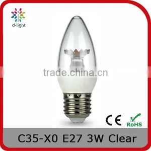 B35 DIMMING 200LM 3W EQUAL TO 25W E27 FLAME CANDLE CRYSTAL BULB WITH UL STANDARD thumbnail-1