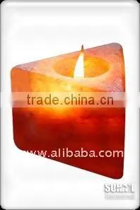 Himalayan Salt Candle Holder (Triangle Shaped) thumbnail-1