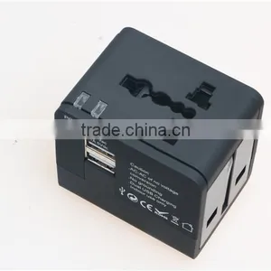 Factory High Quality Universal Travel Adapter With Double USB Charger World Travel Adapter USB Travel Adapter of 1000MA thumbnail-5
