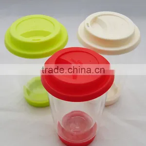 OEM Double Wall Borosilicate Glass Cup With Lid thumbnail-5