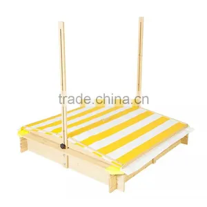 Outdoor Sandbox With Canopy, Kids Sandpit With Cover, Wooden Sandpit thumbnail-3