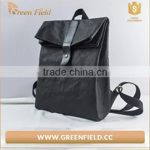 Black Kraft Paper School Bag Backpack, Washable Paper Bag for Men thumbnail-3