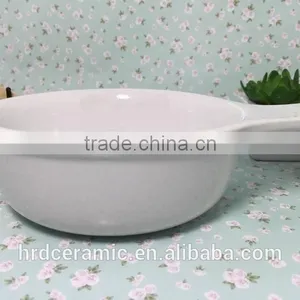 High Quality Stocked White Ceramic Sauce Boat With Handle thumbnail-3