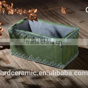 Square Decal Cement Finished Decoration Flowerpots thumbnail-4