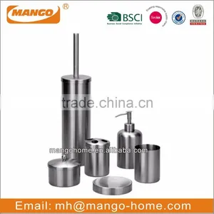 6pcs Round Stainless Steel Bathroom Set thumbnail-1