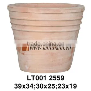 East Asia Decorative Curved Classic White Wash Flower Pot thumbnail-1