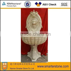 Lion Face Stone Water Garden Angel Fountain Yellow Marble or ODM Design as Your Order thumbnail-1