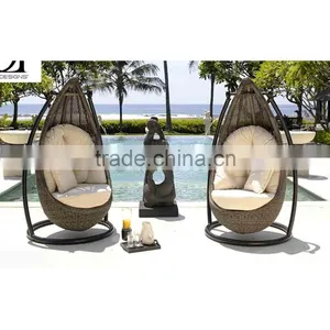 1 Person Rattan Bullet Hanging Chair For Sell thumbnail-6