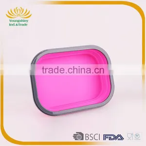 Portative Silicone Collapsible Lunch Box With Lock thumbnail-6