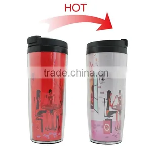 PS Double-wall Color Change Plastic Travel Mug thumbnail-1