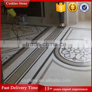 Villa Lobby Design Marble Flooring Tiles Stone Medallion & Watejet thumbnail-3