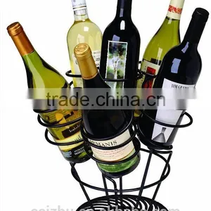 Wholesale 6 Bottle Shape Round Metal Wine Holder thumbnail-1