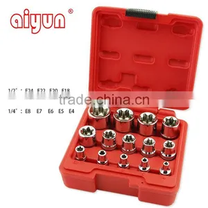 14pcs 1/4 3/8 and 1/2 Drive E-type Socket Set Star Socket Wrench thumbnail-1