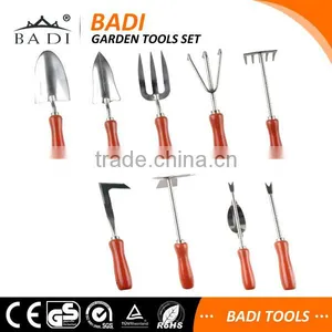 Hot Selling 9pcs Kids Garden Tool Sets With Red Painting Wooden Handle thumbnail-1