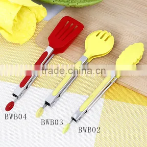 BWB02-04 Factory Price Stainless Steel Silicone Kitchen Food Tong thumbnail-2