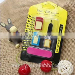 Best Selling 4 in 1 Nano Sim Card Adapters / Standard Sim Card SIM Card & Tools For Iphone 4 / 4S/ 5 / 6 /6S thumbnail-1