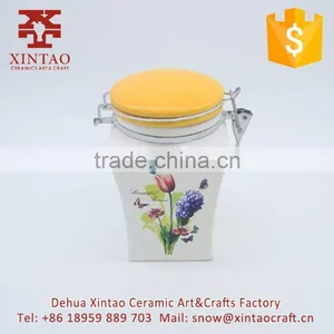 Regular Fancy Ceramic Round Shape Antique Cookie Jar Set for Kitchen thumbnail-1