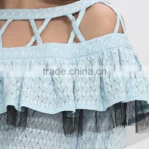Lady Fashion Cutting Long Peasant Sleeve Blouse Design thumbnail-2
