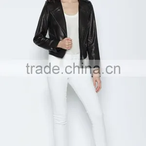 Latest Fashion Design Women Leather Jacket Customized 2016 thumbnail-2