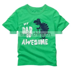 2014 Factory Price Good Quality Boy Cotton Jersey for Kids Boy Dinasaur Printing T-shirt thumbnail-1