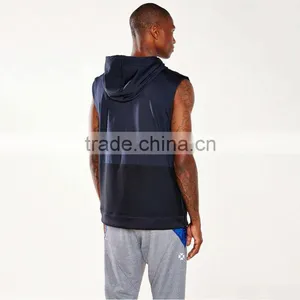 Wholesale Newest Design Sleeveless Hoodie Zip up Sleeveless Zip Hoodie thumbnail-3