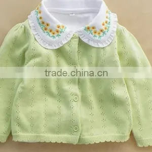 Wholesale Pure Cotton Crochet Knitted Button Down New Born Little Baby Sweater thumbnail-1