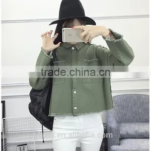 2017 Spring Autumn White Denim Jacket Women Basic Coats Printed Long Sleeve Casual Loose Woman Jeans Jackets Plus Size O Nzwt-89 thumbnail-4