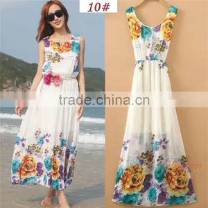 Fashion Women Long Chiffon Maxi Dress Summer Beach Dress thumbnail-4