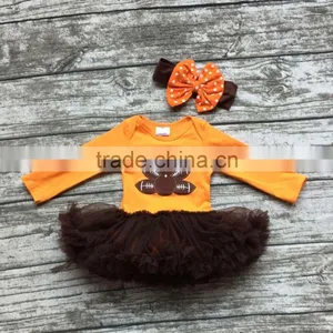 2016 Baby Girls Chiffon Tutu Romper Girls Thanksgiving Tutu Romper Infant Toddler Girls Thanksgiving Party Romper With Headband thumbnail-1