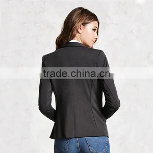 Business Womens Office Notched Lapels 3/4 Sleeves Single-button Blazer Jacket thumbnail-5