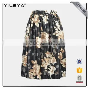 2017 Floral Printed Bandage A-line Elegant Wild Skirt thumbnail-2