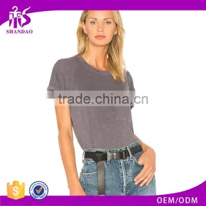 2018 Guangzhou Shandao Garment Manufacture Wholesale Summer Hot Style 160g 100% Cotton Short Sleeve O-Neck T Shirt Women thumbnail-1