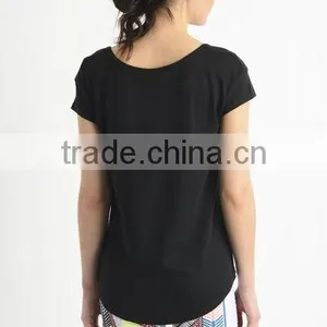 Women O Neck Cotton T Shirt Ladies Oure Black Loose T-Shirts thumbnail-4