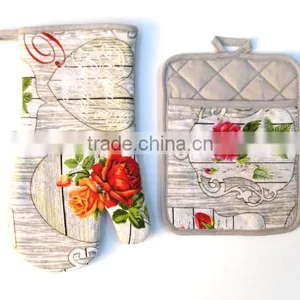 2 Pcs Kitchen Set Wooden Flower Pot Holder, Wooden Oven Glove thumbnail-3