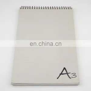 150gsm 60sheets Peforated Wire Bound Grey Hard Cover A3 Sketch Pad thumbnail-5