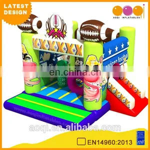 2015 AOQI Latest Design American Football Theme Small Inflatable Combo Jumper With Slide for Children for Sale thumbnail-1