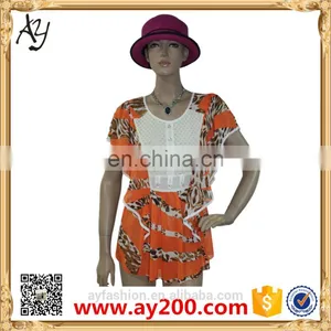 2016 Summer Ladies Chiffon Flowers Printing Dress Casual Dresses Pictures for Women thumbnail-2