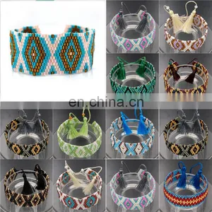 Glass Beads Pattern Bohemian Woven Tassel Wrap Friendship Bracelet thumbnail-1