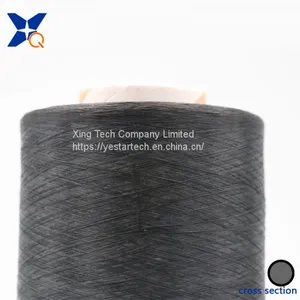 Carbon Conductive Nylon Filaments 20D/3F Intermingled With Black Polyester FDY 75D Anti-Static Yarn for ESD Fabrics-XTAA028 thumbnail-3