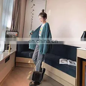 Winter Women Long Cardigan Sweater New Fashion Thick Coarse Wool Sweater Female Knitted Sweaters Tops Coat thumbnail-5