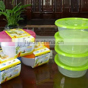 Supermarket Set of 4 Pcs Round Plastic Food Storage Container / Food Storage Box 650ml thumbnail-2