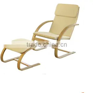 Leisure Wooden Lounge Chairs Comfortable Reclining Chair Made in China thumbnail-1