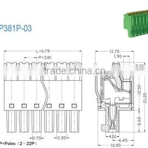 Termin Block 2P - 22P 3.81mm Pluggable Terminal Block Connectors for Power Supply Female Sockets thumbnail-2