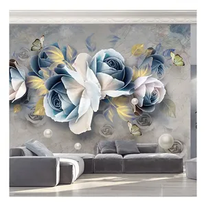 18D 16D 8D Luxury High-quality Decorative 3D 8D Mura Lflower Wallpaper Murals House Dropshipping thumbnail-4