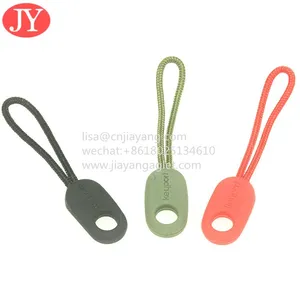 Rubber Zipper Puller Polyester Rope Inject Pvc Zipper Head Zipper Slider Cords thumbnail-1