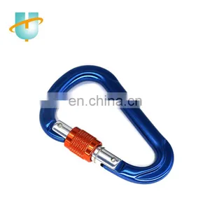 100mm/5.43inch Wholesale CE Certified Climbing Aluminum Carabiner Hook With Screw Gate thumbnail-1