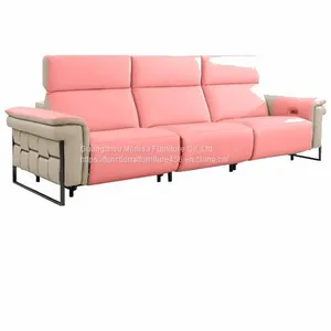 Italian Minimalist First Layer Cowhide Contact Surface Leather Sofa Unique Design Living Room Straight Combination Three-Seat Sofa thumbnail-5